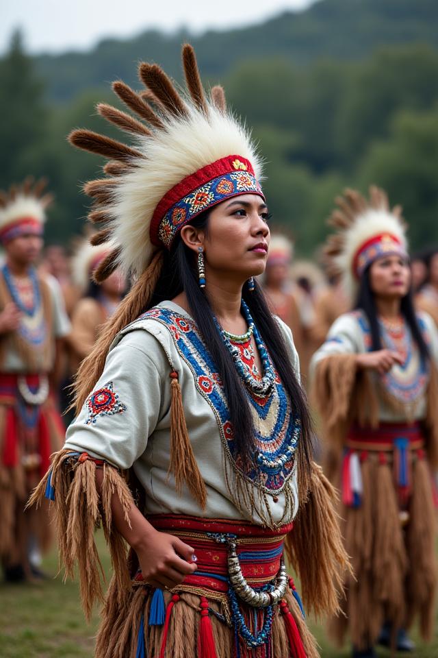 Indigenous cultural ceremony with traditional performers